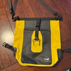 myPouch Waterproof Shoulder Bag Yellow Black‎ Dry Bag Roll Top Closure